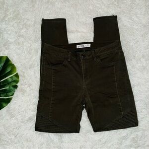 ZARA | Stretchy Khaki Pants Ribbed Knee Size